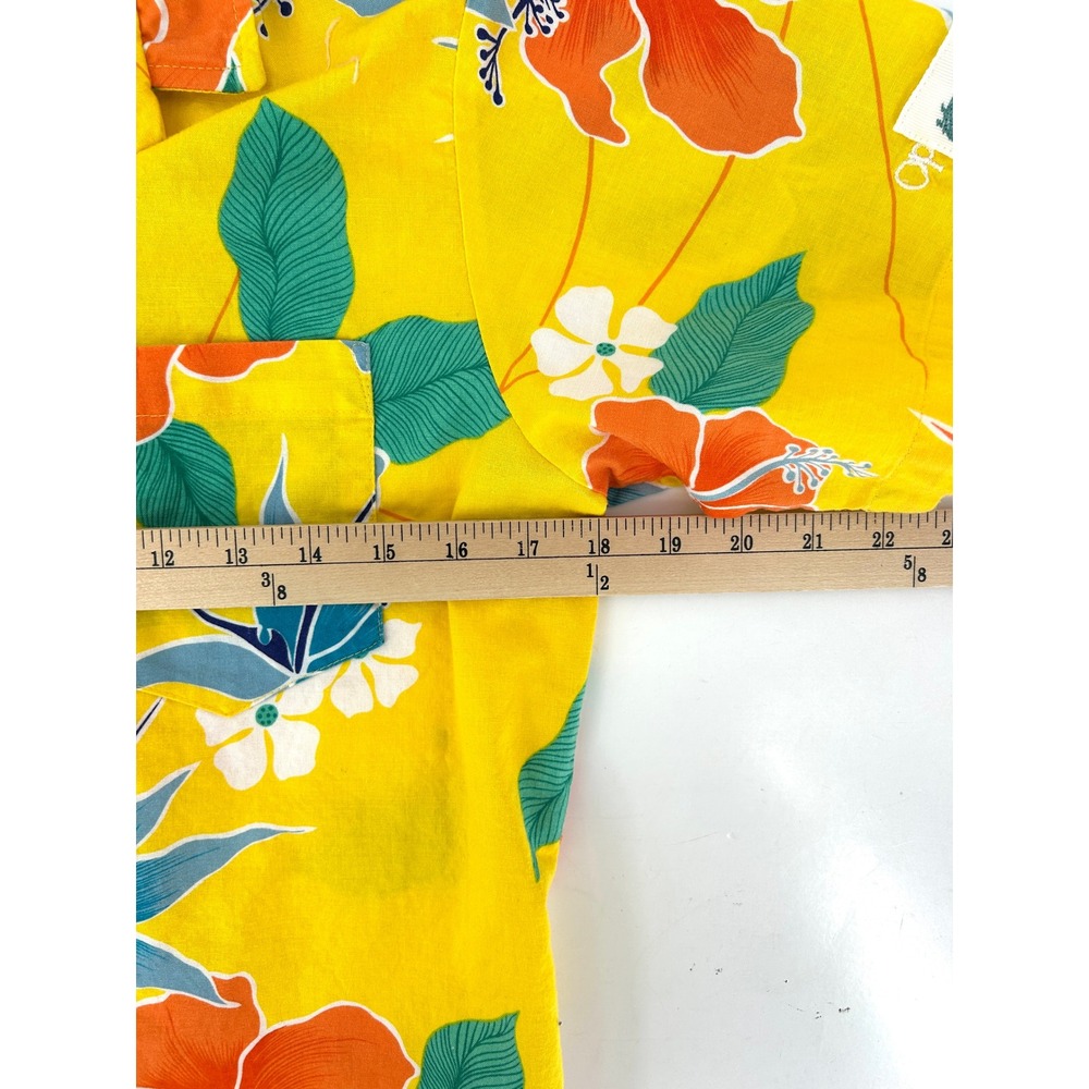 Vintage Ocean Pacific Mens Yellow Hawaiian Shirt Premier Fisher Price 87 - Picture 5 of 7